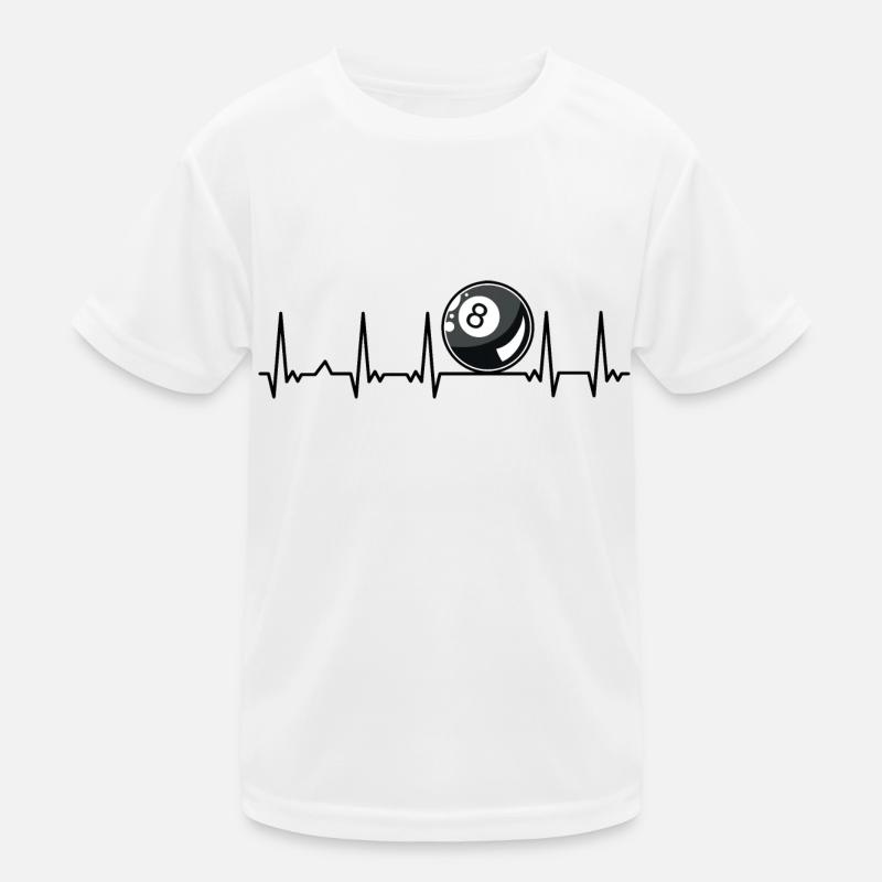 Billiard Heartbeat Snooker Pool Chalk Billiard Pla Kids Functional T-Shirt