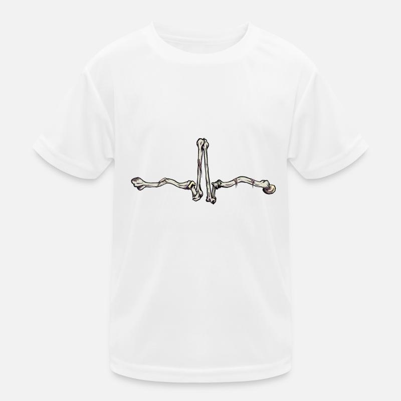 Knochen EKG - Kinder Funktions-T-Shirt - Weiß