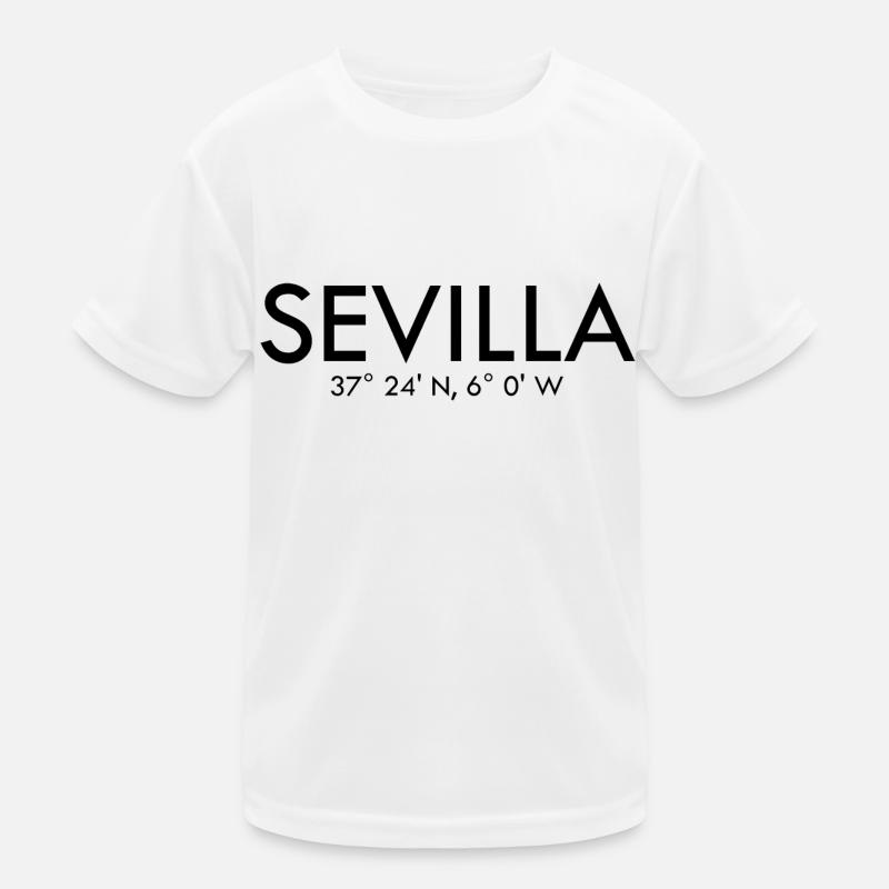 Sevilla - Spain - Coordinates Latitude Longitude Kids Functional T-Shirt