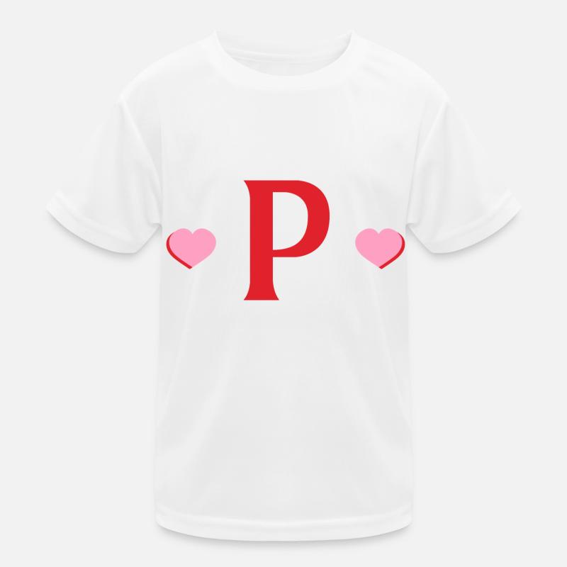 Buchstabe p rote Herzen Kinder Funktions-T-Shirt