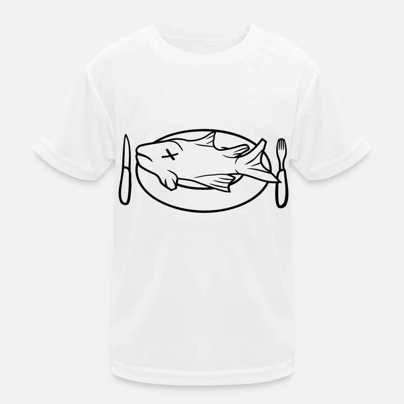cool plate fork knife cool fish swimming tauc Kids Functional T-Shirt