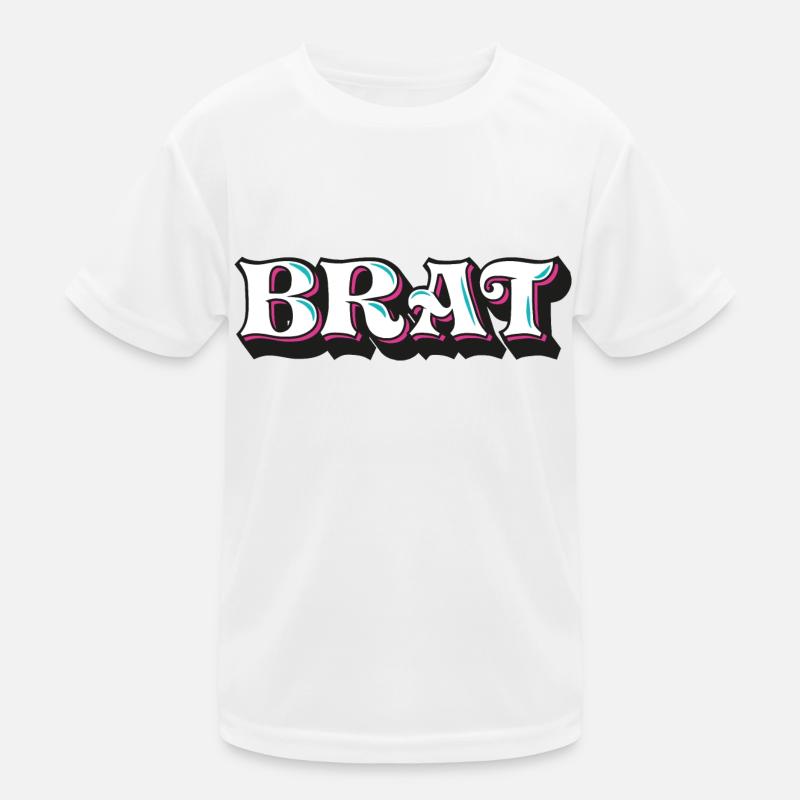 Brat, cheeky gore, 3D decorative writing, graffiti Kids Functional T-Shirt