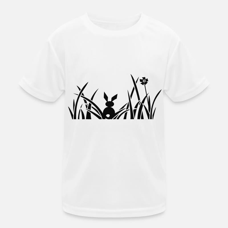Bunny, Lapin, lapin, prairie, fleurs, herbe, gazon T-shirt sport Enfant