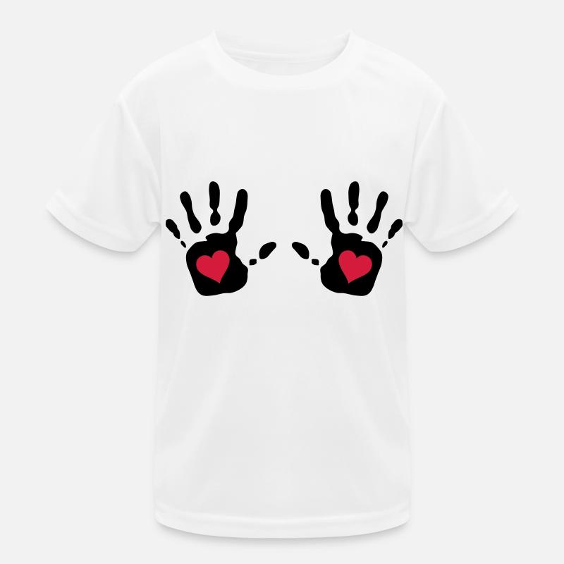 Hand Herz Ausschnitt 3 2c Kinder Funktions-T-Shirt