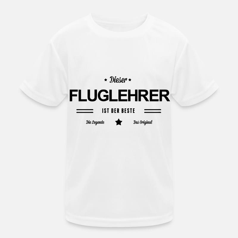 Bester Fluglehrer - Kinder Funktions-T-Shirt - Weiß