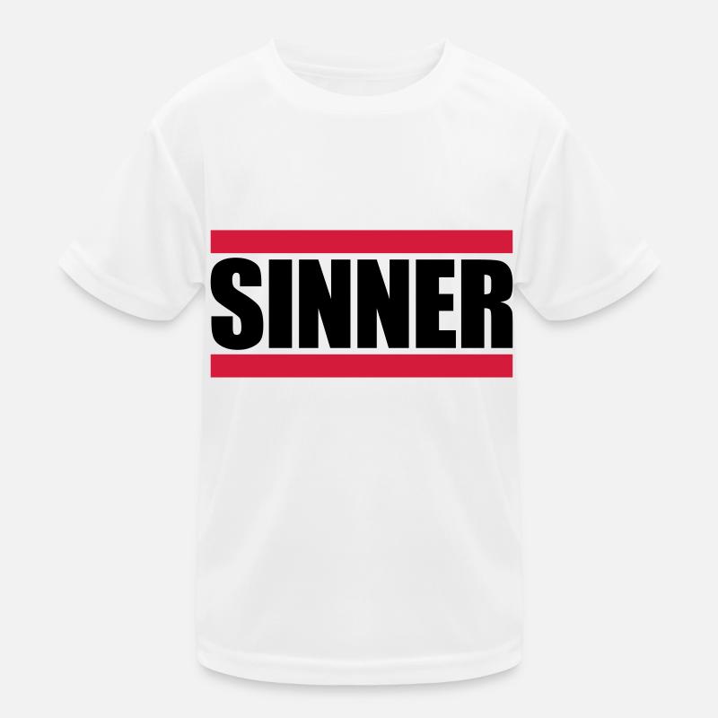 Sinner Text Logo Kids Functional T-Shirt