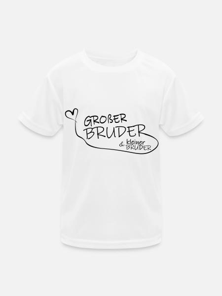 Großer Bruder und kleiner Bruder - Kinder Funktions-T-Shirt - Weiß - Vorne