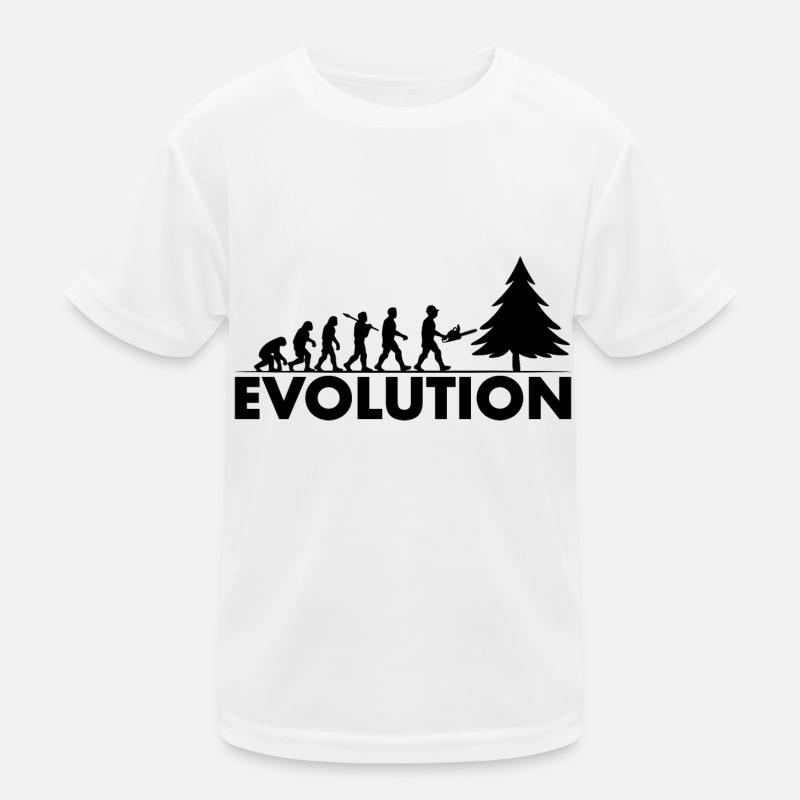 Kettensäge Evolution Schwarz Kinder Funktions-T-Shirt