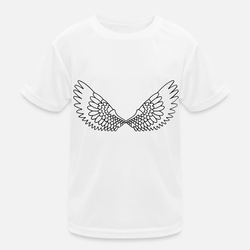 Offene Flügel mit Federn Kinder Funktions-T-Shirt