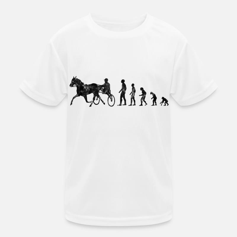 Traber Trabrennen im Evolution Style Kinder Funktions-T-Shirt