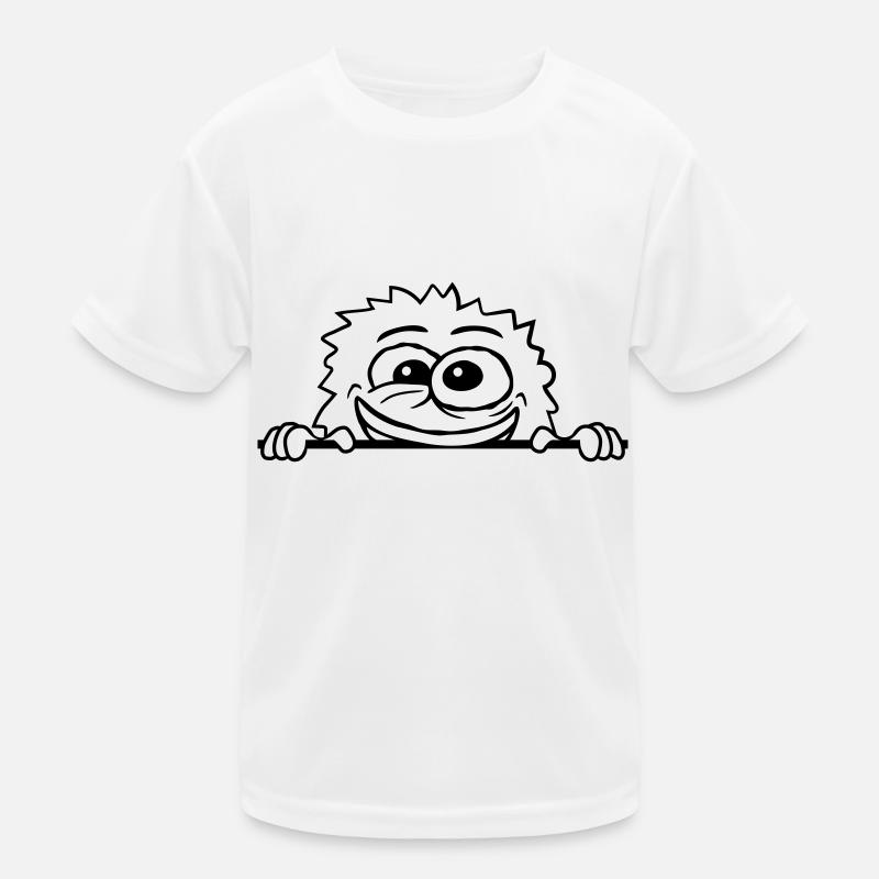 Wahnsinniges Monster hinter Mauer Kinder Funktions-T-Shirt