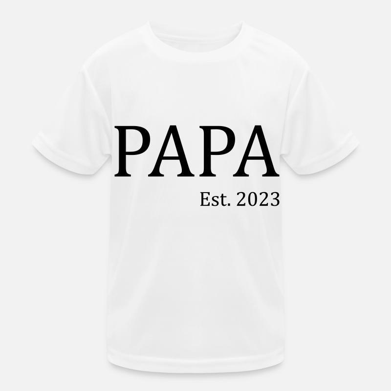 Papa est. 2023 Kinder Funktions-T-Shirt