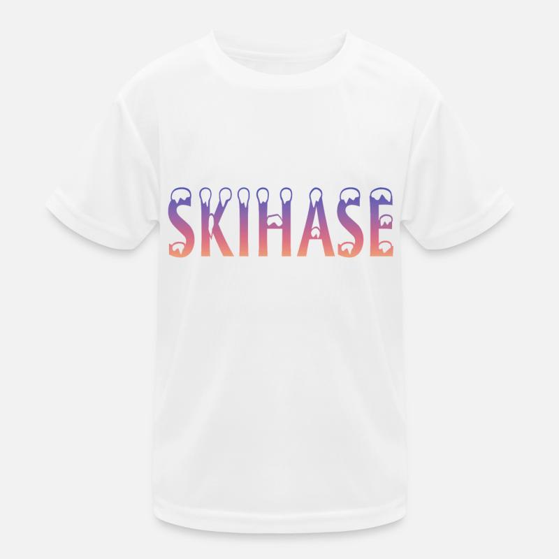Skihase Skiing Geschenkidee Kinder Funktions-T-Shirt