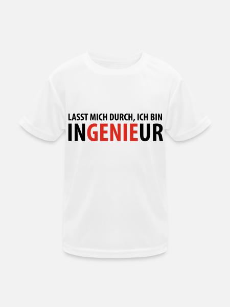 Lasst mich durch, ich bin Ingenieur - Kinder Funktions-T-Shirt - Weiß