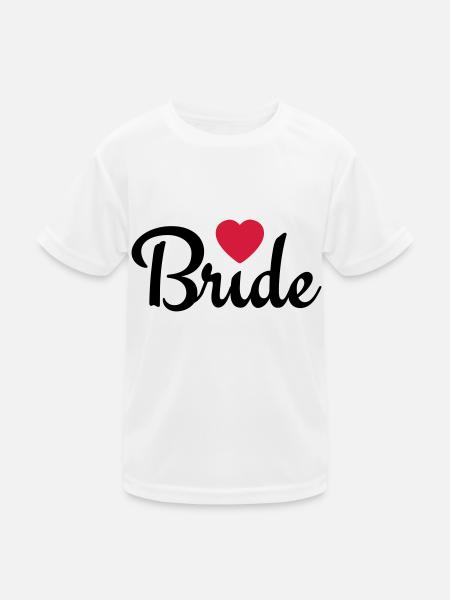 bride with heart 2c - Kinder Funktions-T-Shirt - Weiß - Vorne