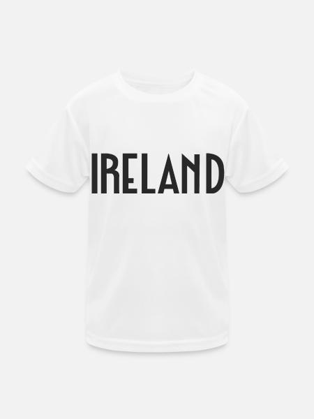 Irland - Kinder Funktions-T-Shirt - Weiß - Vorne