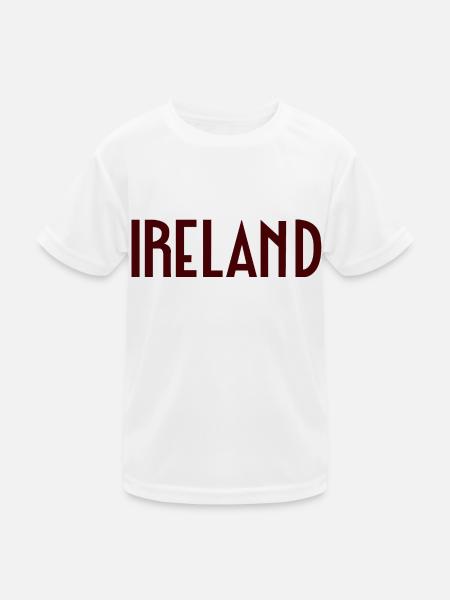 Irland - Kinder Funktions-T-Shirt - Weiß - Vorne