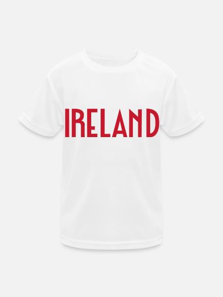 Irland - Kinder Funktions-T-Shirt - Weiß - Vorne