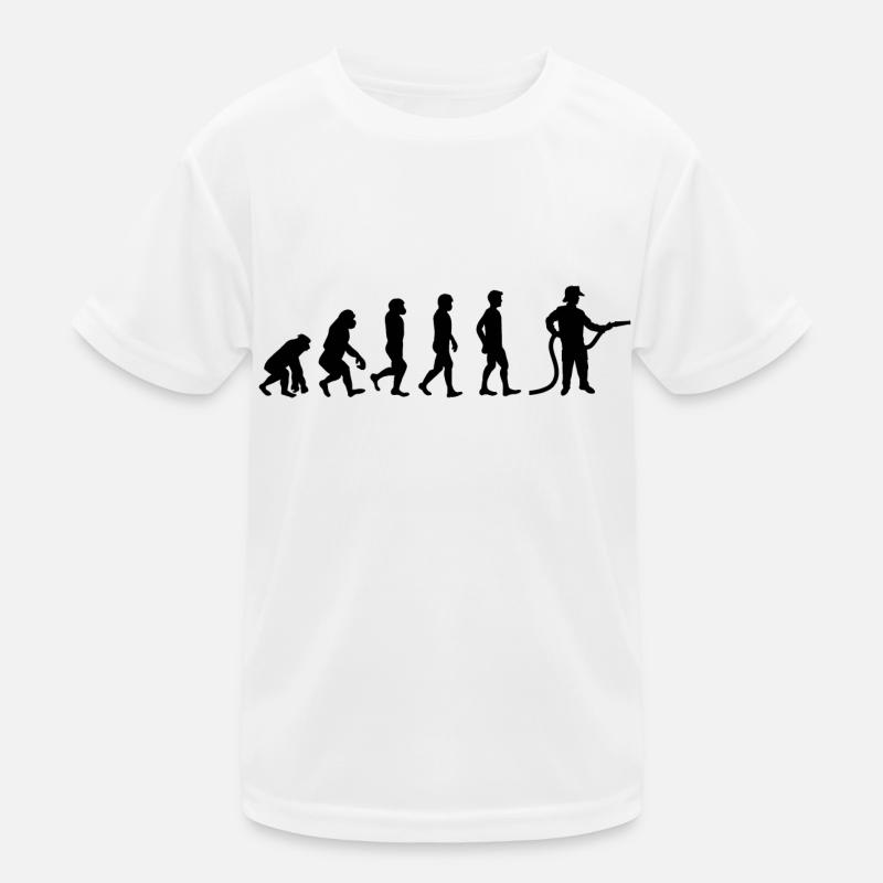 Evolution Feuerwehrmann schwarz Kinder Funktions-T-Shirt