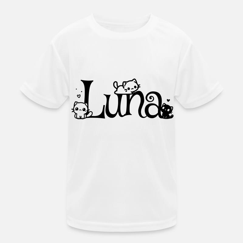 Luna Name First Name Kitten Name Kids Functional T-Shirt