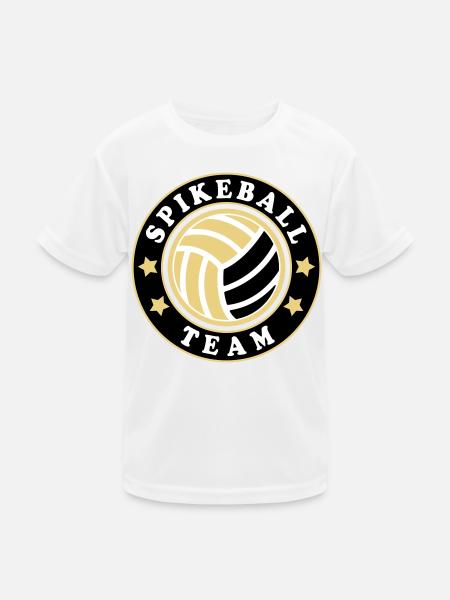 Farben änderbar | Roundnet Spikeball Team Fun - Kinder Funktions-T-Shirt - Weiß - Vorne