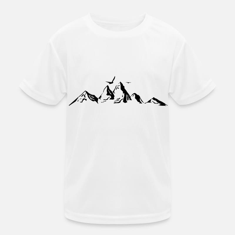 BERGE Mountains Landscape Silhouette Panorama Kids Functional T-Shirt