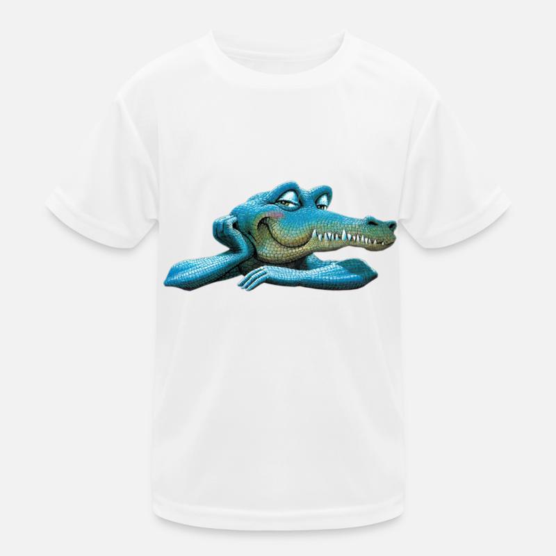 Retro Krokodil Amstrad - Maskottchen 02 Kinder Funktions-T-Shirt