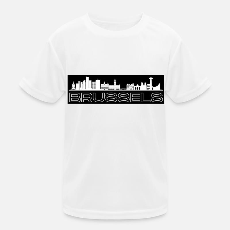 Brussels - mit Skyline Kinder Funktions-T-Shirt