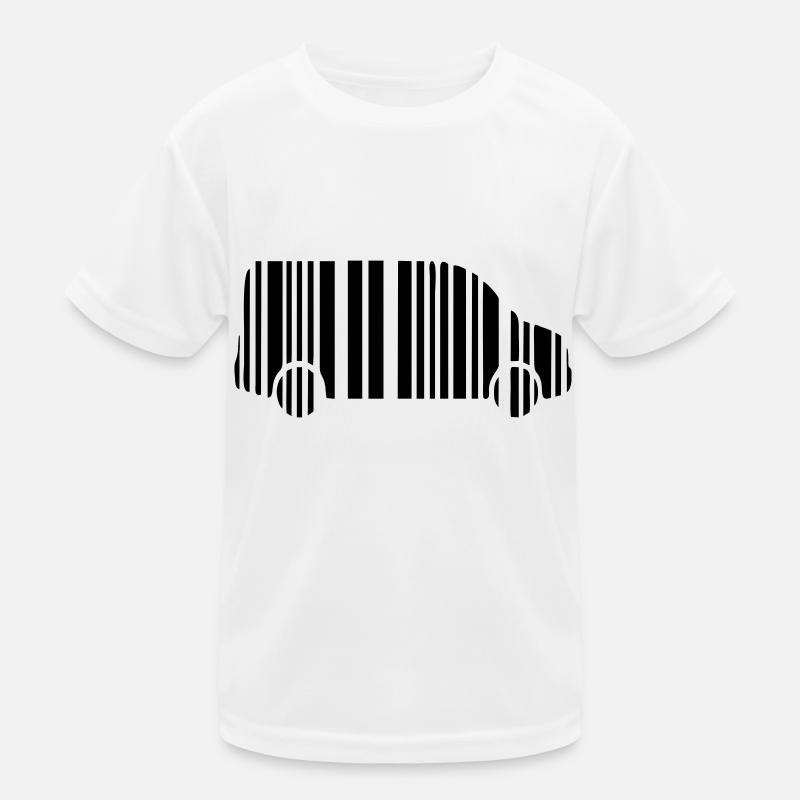 camper van strichcode - Kinder Funktions-T-Shirt - Weiß