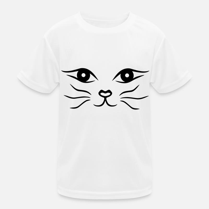 Katzengesicht/Katze - Kinder Funktions-T-Shirt - Weiß