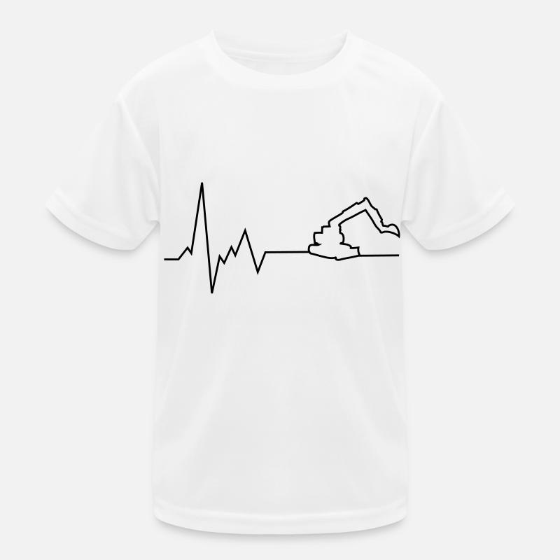 herzschlag bagger Kinder Funktions-T-Shirt