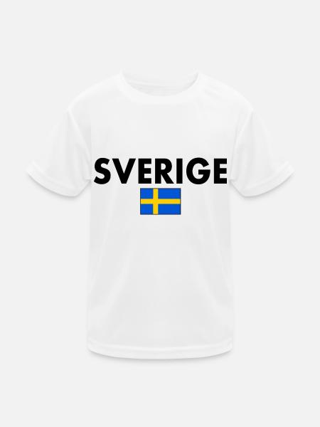 Sverige - Kinder Funktions-T-Shirt - Weiß - Vorne