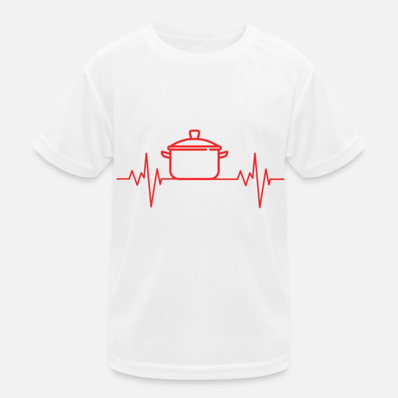 Passion Cooking / Eating / Baking Heartbeat ECG Kids Functional T-Shirt