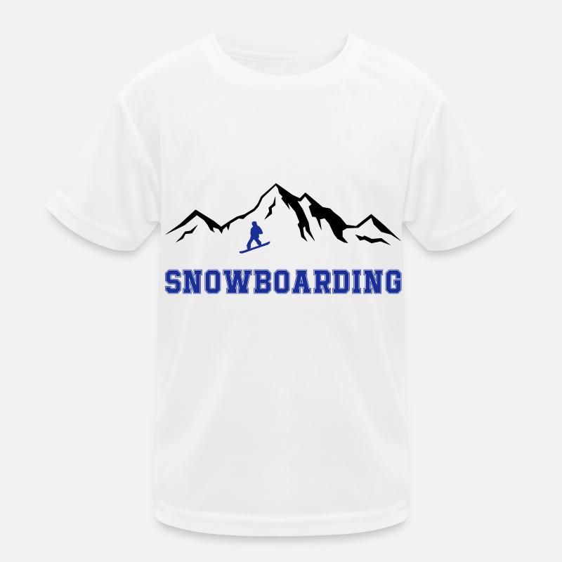 Snowboarding - Kinder Funktions-T-Shirt - Weiß