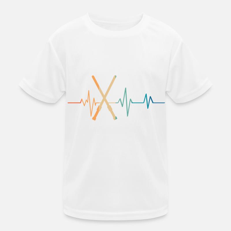 Retro Lichtschwert Herzschlag Kinder Funktions-T-Shirt