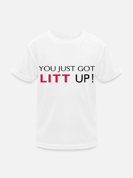 LITT UP! - Kinder Funktions-T-Shirt - Weiß - Vorne