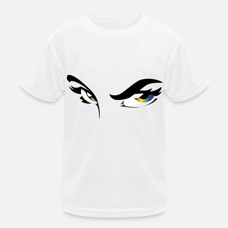Rainbow 34w - Augen - Gesicht - face Kinder Funktions-T-Shirt