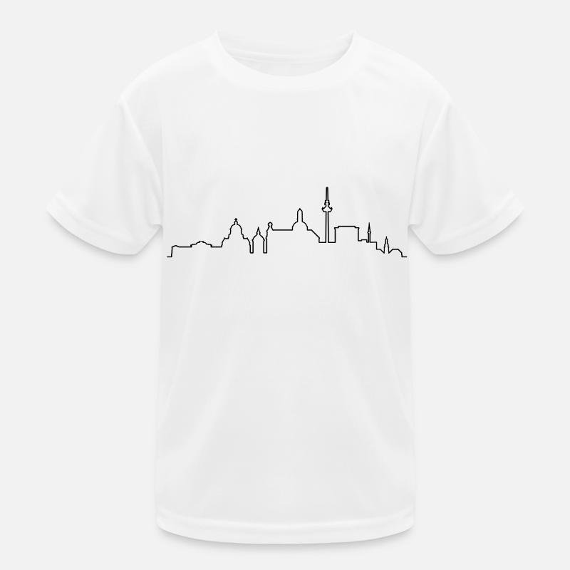 Skyline Mannheim - Kinder Funktions-T-Shirt - Weiß