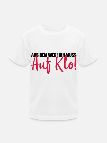 aus dem weg auf klo - Kinder Funktions-T-Shirt - Weiß - Vorne
