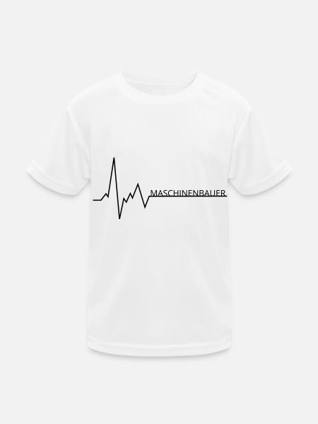 herzschlag maschinenbauer - Kinder Funktions-T-Shirt - Weiß - Vorne