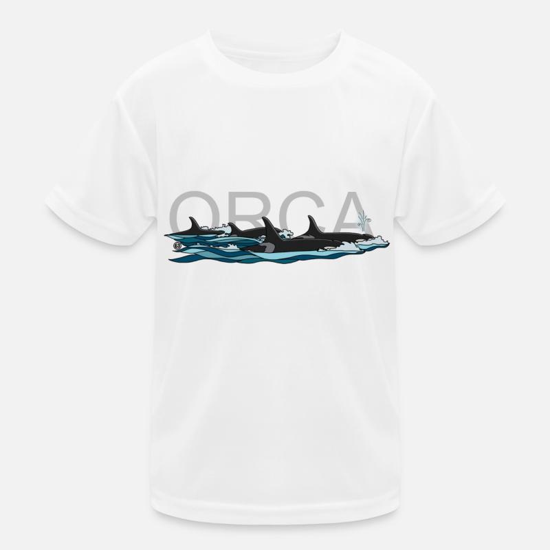 Orca mit Text Kinder Funktions-T-Shirt
