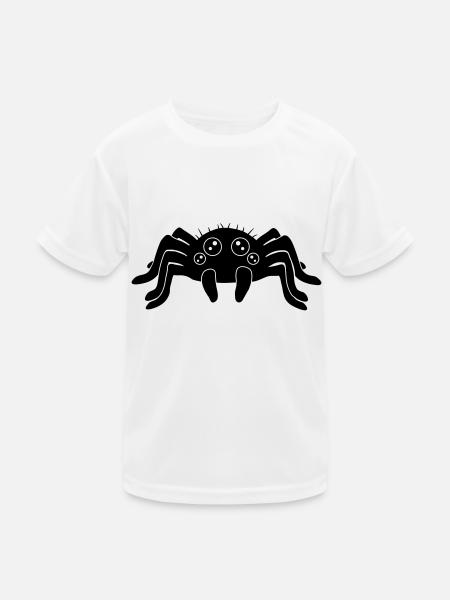 Clipart Kleine Spinne - Kinder Funktions-T-Shirt - Weiß - Vorne