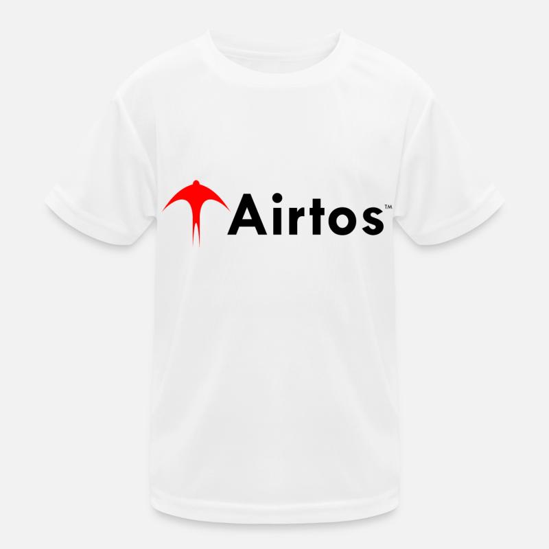 Rotes airtos LOGO + schwarzer Text Kinder Funktions-T-Shirt