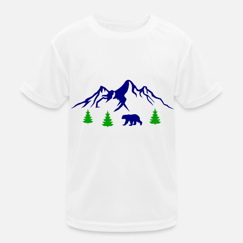 berge bär - Kinder Funktions-T-Shirt - Weiß
