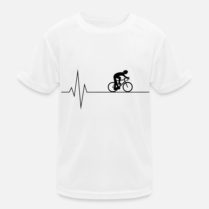 Herzschlag Radfahrer - Kinder Funktions-T-Shirt - Weiß