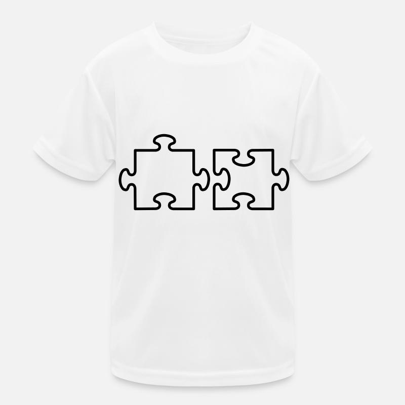 2 Puzzle Teile - Kids Functional T-Shirt - white