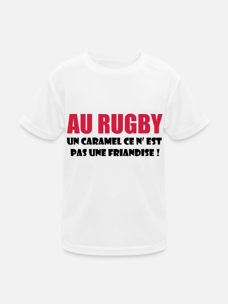 rugby - Kinder Funktions-T-Shirt - Weiß - Vorne