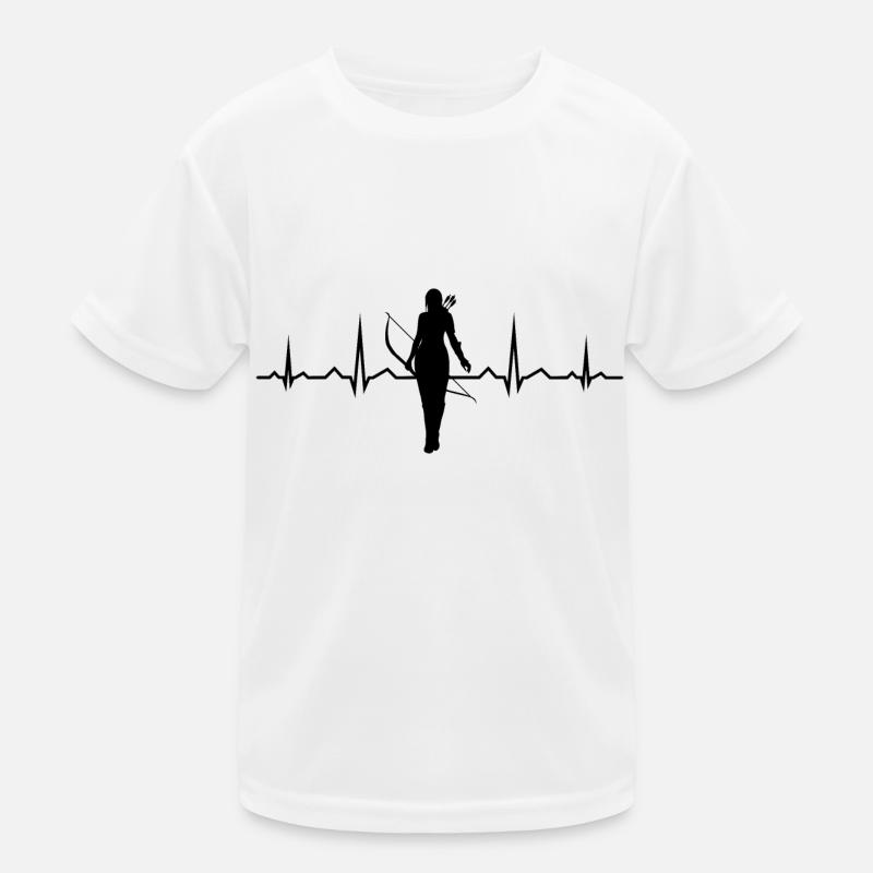 Bogenschießen Herzschlag Damen Mädchen Archery Bog Kinder Funktions-T-Shirt