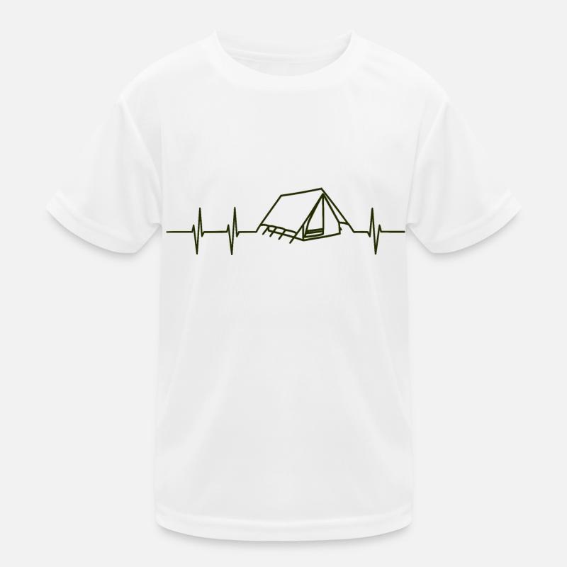 Herzfrequenz Camping Kinder Funktions-T-Shirt