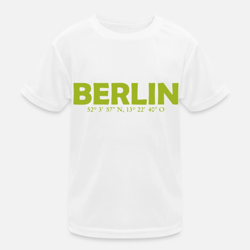 Berlin coordinates - Latitude - Longitude Kids Functional T-Shirt